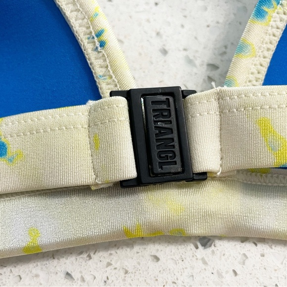 TRIANGL Tie Dye Bikini Top Women’s S Yellow Blue 100% Neoprene Adjustable - Picture 6 of 8